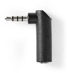 Nedis Adaptor audio stereo 3.5 mm tata- 3.5 mm mama, cotit 90°, negru, Nedis (CAGB22980BK)