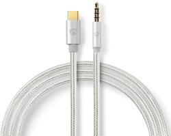 Nedis Cablu USB-C - jack 3.5 mm tata, 1m, argintiu/textil, Nedis (CCTB65940AL10)