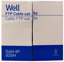 Well Cablu-de-retea-F/UTP-Well, -cat5e, -8-fire-din-cupru, -rola-305m, -gri (FTP5E-CU-305-WL)