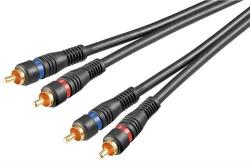 Goobay Cablu audio 2x RCA tata - 2X RCA tata contacte aurite 10m Goobay (CABLE-452/10-OFC-GD)
