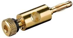 Goobay Conector banana metalic placat cu aur conexiune prin insurubare 4mm inel negru (BC-005BK)