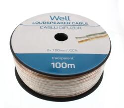 Well Cablu difuzor transparent 2X1.50mmp, 100m, Well (LSP-CCA1.50TT-100-WL)