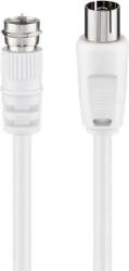 Goobay Cablu conexiune antena/SAT 2.5 m, F tata - Coaxial mama, alb, Goobay (CXS-FM/CF-2.5-GBAY)
