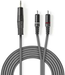 Nedis Cablu audio stereo Nedis 3.5 mm tata - 2x RCA tata, 1.5m, gri (COTH22200GY15)