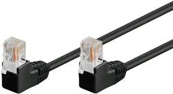 Goobay Cablu de retea U/UTP Goobay, cat5e, patch cord, 3m, 2x RJ45 mascul 90° (8P8C), negru (UTP-0008/2X90-3.0BK)