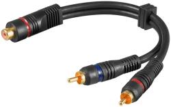 Goobay Cablu audio video RCA mama - 2x RCA tata contacte aurite 0.2m (CABLE-447OFC/0.2)