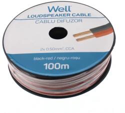 Well Cablu difuzor rosu/negru 2X0.50mmp, 100m, Well (LSP-CCA0.50BR-100-WL)
