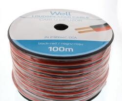 Well Cablu difuzor rosu/negru 2X2.50mmp, 100m, Well (LSP-CCA2.50BR-100-WL)