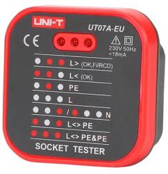 UNI-T Tester priza EU, UT07A UNI-T (SOCKTEST-UT07A-UNIT)