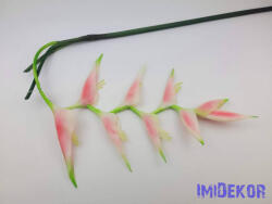 Heliconia / Rákollóvirág élethű gumis csüngős 86 cm - V. Rózsaszín