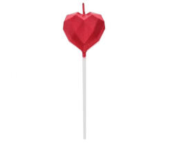 Diamond Heart Red, Szív tortagyertya, gyertya (MLG176339) - decorit