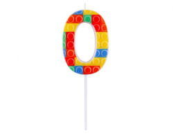 Építőkocka 0-ás Pick Blocks tortagyertya, számgyertya (MLG412854) - decorit