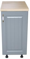 Spectral Mobila Corp inferior cu 1 Usa Zebra, Alb/MDF Gri, si blat Artar 40 x 85 x 60