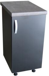 Spectral Mobila Corp inferior cu 1 Usa Zebra, Wenge / Negru si blat Beton 40 x 85 x 60