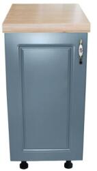 Spectral Mobila Corp inferior cu 1 Usa Zebra, Alb / MDF Albastru, si blat Artar 40 x 85 x 60