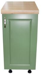 Spectral Mobila Corp inferior cu 1 Usa Zebra, Alb/MDF Verde, si blat Artar 40 x 85 x 60