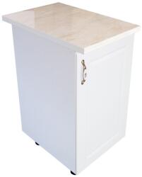 Spectral Mobila Corp inferior cu 1 usa Zebra, Alb/MDF Alb mat, cu blat Travertin, 40 x 85 x 60 cm