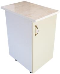 Spectral Mobila Corp inferior cu 1 usa Zebra, Alb/MDF Vanilie, cu blat Travertin, 40 x 85 x 60 cm