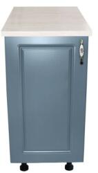 Spectral Mobila Corp inferior cu 1 Usa Zebra, Alb / MDF Albastru si blat travertin 40 x 85 x 60