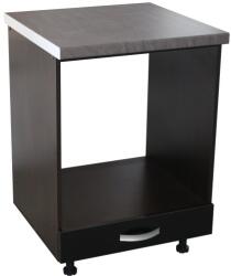 Spectral Mobila Corp pentru cuptor incorporabil cu sertar Zebra, Wenge/Negru, cu blat beton, 60 x 85 x 60 cm