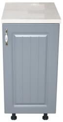Spectral Mobila Corp inferior cu 1 Usa Zebra, Alb/MDF Gri, si blat Travertin 40 x 85 x 60