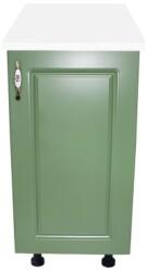 Spectral Mobila Corp inferior cu 1 Usa Zebra, Alb/MDF Verde, si blat Alb 40 x 85 x 60