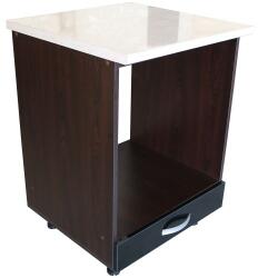 Spectral Mobila Corp pentru cuptor incorporabil cu sertar Zebra, wenge/Negru lucios, cu blat Travertin, 60 x 85 x 60 cm