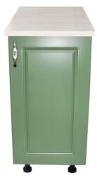 Spectral Mobila Corp inferior cu 1 Usa Zebra, Alb/MDF Verde si blat travertin 40 x 85 x 60