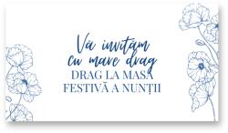 Personal Card invitație masa festivă - Vopsire albastră Selectați cantitatea: 11 buc - 30 buc