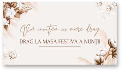 Personal Card invitație masa festivă - Boho Selectați cantitatea: 61 buc și mai multe