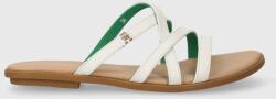 Tommy Hilfiger bőr papucs TH STRAP FLAT SANDAL bézs, női, FW0FW08067 - bézs Női 39