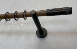 FüggönyFutár Webáruház Lotus - arabica barna, egysoros fém függönykarnis-garnitúra, 160 cm, átm. 19 mm