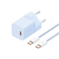 Baseus GaN5 Mini USB-C hálózati töltő 30W + 1m kábel kék (P10110902313-00)