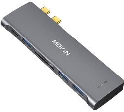 Mokin Hub 6In2 Mokin USB-C Macbookhoz 3xUSB-A 1xUSB-C 1xsd/Microsd Ezüst MUC2205