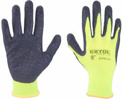 Extol mănuși tricotate din nailon, fără sudură, mărimea 8 palmă și vârf de deget înmuiate în latex, manșetă cauciucată