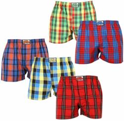 Styx 5PACK férfi bő szárú boxeralsók Styx klasszikus gumipánt többszínű (5A100118) L - pepita