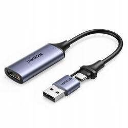 UGREEN Hdmi adapter (női) Usb-a/usb-c (férfi) Egyetlen csatlakozó (40189)
