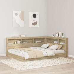vidaXL könyvespolcos ágy Sonoma tölgy 160x200 cm mérnöki fa (VD3335740)