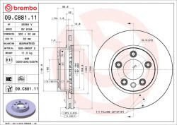 BREMBO Disc frana BREMBO 09. C881.11