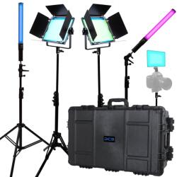 Dracast Kit Iluminare Dracast (2x DRX500RGB + 1x DRX240RGB + 2x DRXLT400) X Series Bi-Color cu Valiza Rigida