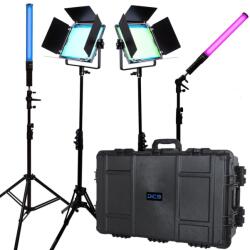 Dracast Kit Iluminare LED Dracast X Series Bi-Color Light Kit with Injection Molded Travel Case (2x DRX500RGB, 2x DRXLT400)