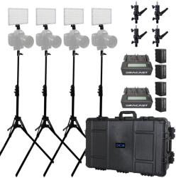 Dracast Kit Iluminare Dracast LED240 X Series On-Camera Bi-Color 4 Lampi cu Valiza Rigida + Stative