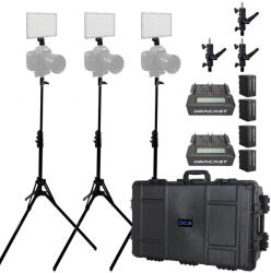 Dracast Kit Iluminare Dracast LED240 X Series On-Camera Bi-Color 3 Lampi cu Valiza Rigida + Stative