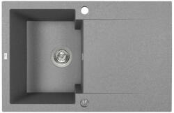 Laveo PICO 45S egymedence csepptálcás szürke gránit mosogató helytakarékos szifonnal (SRH_511Y)