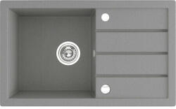 Laveo RINA csepptálcás szürke mosogató, automata dugókiemelős, helytakarékos szifonnal (SRP_511T)