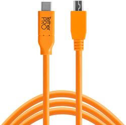 Tether Tools Theter Tools CUC2415-ORG TetherPro USB-C apa - MiniUSB-B apa Adatkábel 4.6m - Narancs (CUC2415-ORG) (CUC2415-ORG)