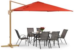 Garden Point Umbrelă de grădină Siena 3x3m din lemn cu capac roșu Garden Point (GAP1148)
