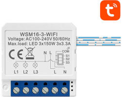 Avatto WSM16-W3 TUYA intelligens Wi-Fi fali kapcsoló (WSM16-W3) - blacktip