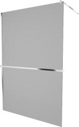 Mexen Kioto +, zuhany paraván polccal és törölközőtartóval 130 x 200 cm, 8mm szürke üveg, króm profil, 800-130-121-01-40 (800-130-121-01-40)