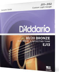 Daddario EJ13 80/20 Bronze Acoustic Guitar Strings Custom Light 11-52